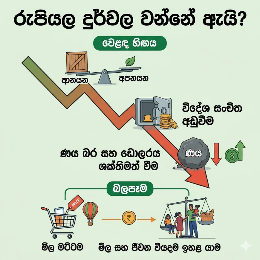 රුපියල දුර්වල වන්නේ ඇයි?