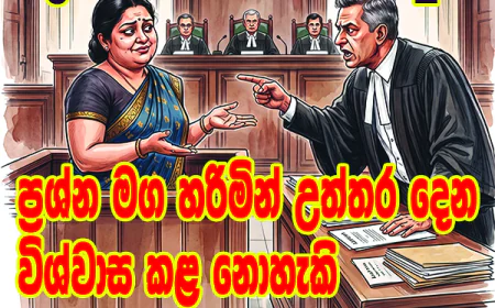 ප්‍රශ්න මග හරිමින් උත්තර දෙන  විශ්වාස කළ නොහැකි සාක්ෂිකාරියක්...